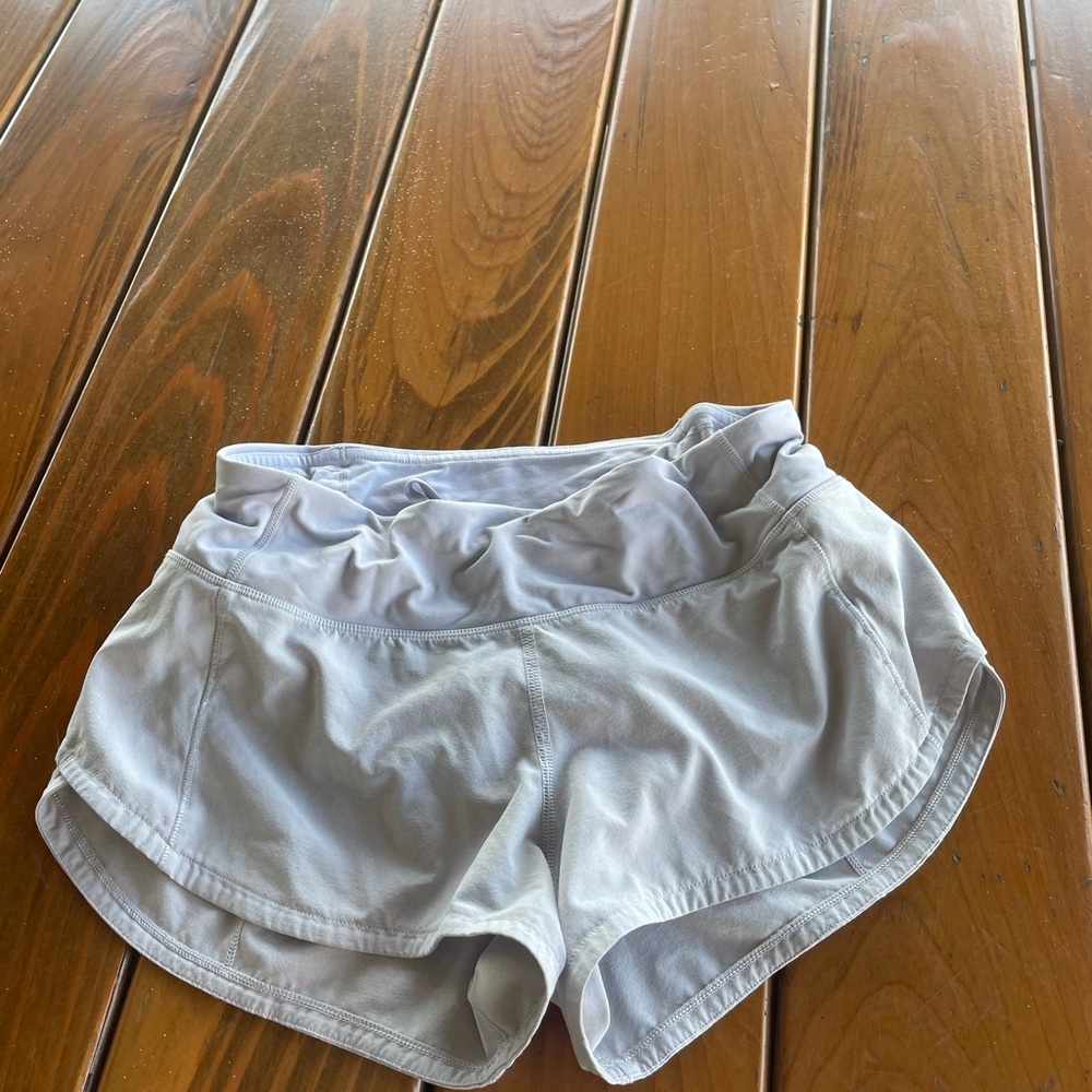 light lilac purple lululemon shorts